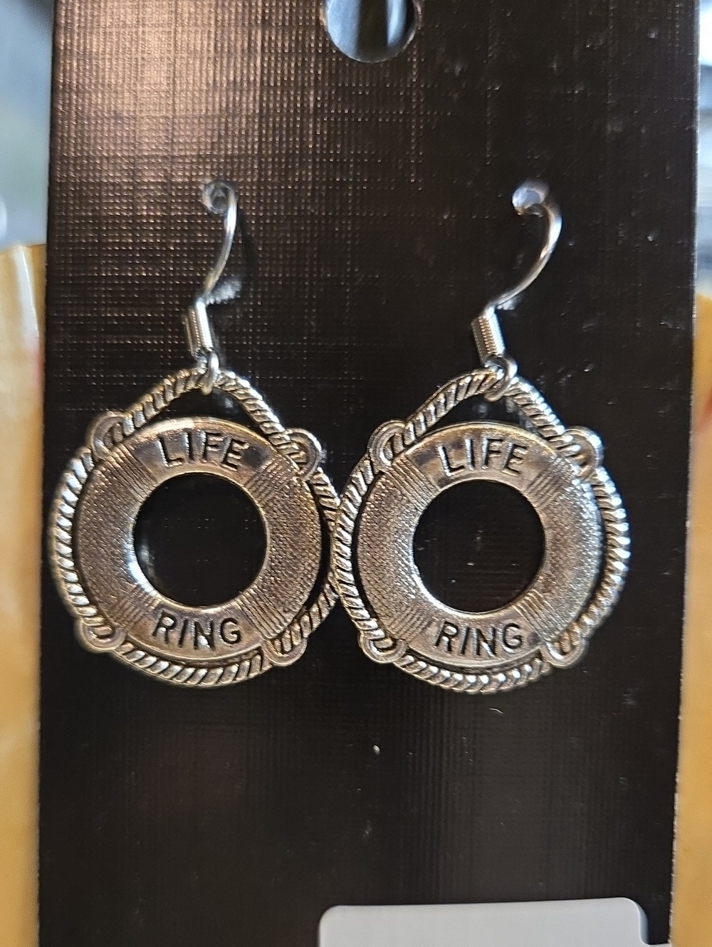 Silver 'Life Ring' Dangle Earrings - Nautical Charm